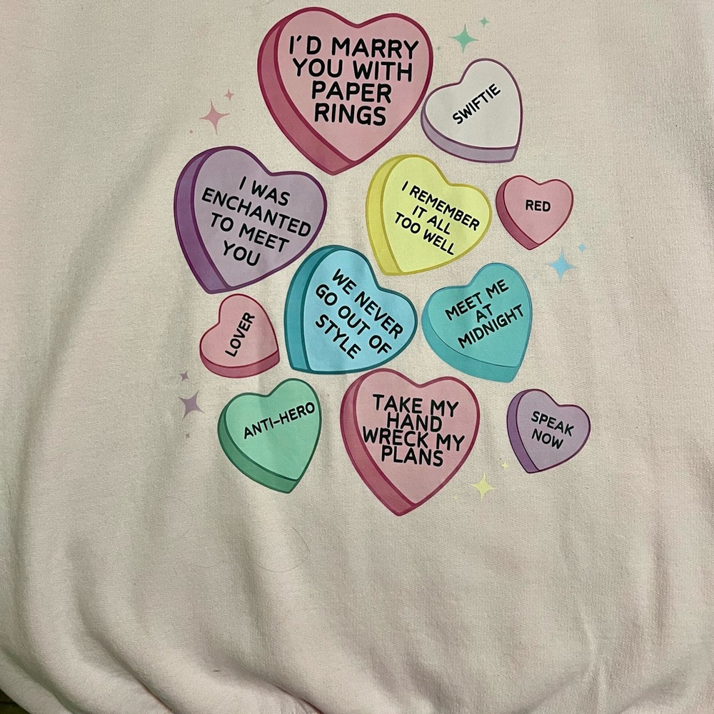 Pink Heart Graphic Sweatshirt